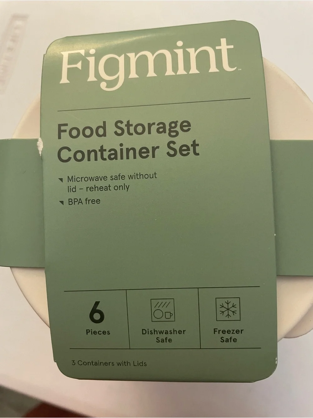 Figmint Stackable Food Storage Containers in Mint, White & Blue